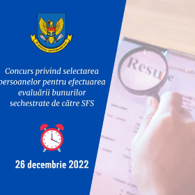 Selectarea persoanelor pentru efectuarea evaluării bunurilor sechestrate de către SFS