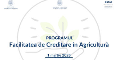 Din 1 martie întreprinderile micro și mici din sectorul agricol vor putea accesa finanțare avantajoasă prin intermediul Programului Facilitatea de Creditare în Agricultură 